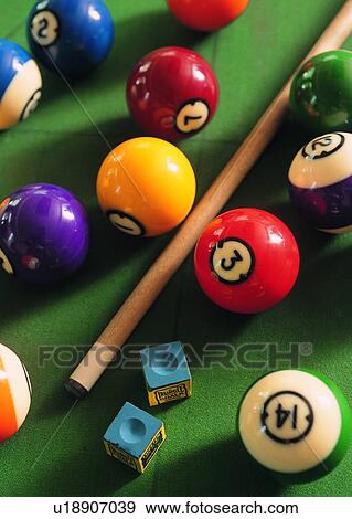 Stock Photo - sport, cue, billiards, exercise, ball, recreation. Fotosearch