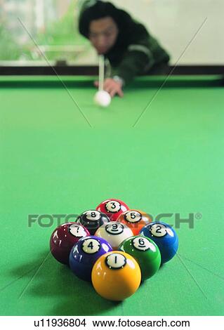 Picture - sport, recreation, leisure, exercise, billiards, player. Fotosearch