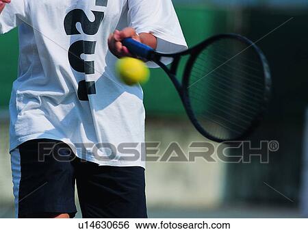 Stock Photograph - sport, recreation, tennis, exercise, racket, leisure. Fotosearch
