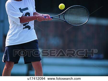 Picture - sport, tennis, exercise, leisure, recreation, tennis ball. Fotosearch