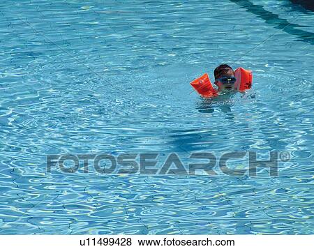 Stock Photo - Child, Day, Swimming, One Person, Head And Shoulders. Fotosearch