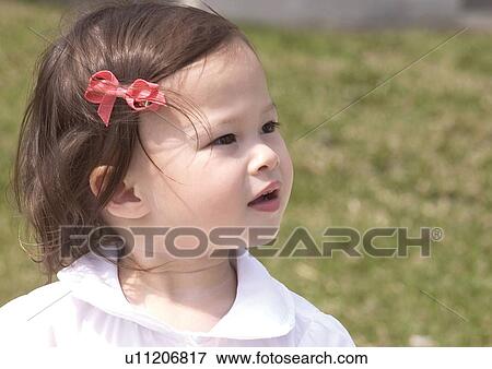 Stock Photo - Close-up of a girl looking up. Fotosearch