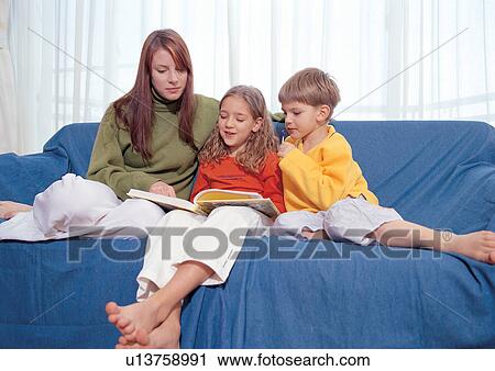 Stock Image - 7-8 years, curtain, children, 4-5 years. Fotosearch
