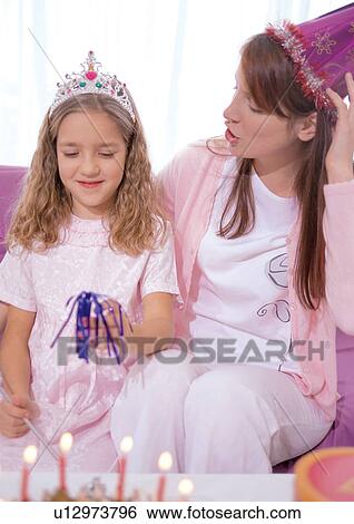 Stock Photograph - cake, cap, candles, 7-8 years. Fotosearch
