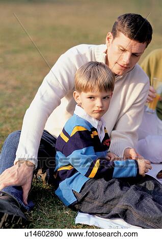 Stock Image - playing, father with child, young boy, 4-5 years. Fotosearch