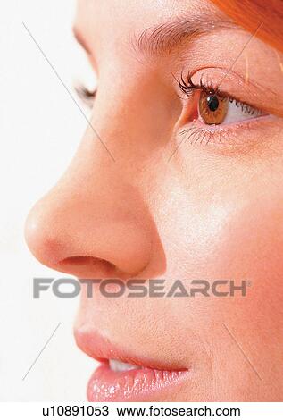 Stock Image - Chin, Close-Up, Cornea, Detail, Eye Lashes. Fotosearch