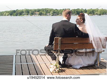 Bench, Caucasian, Brown Hair, Bride, Adults Only View Large Photo Image Picture - Bench, Caucasian, Brown Hair, Bride, Adults Only. Fotosearch