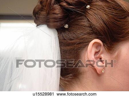 Bride, Brown Hair, Caucasian, Close-Up View Large Photo Image Stock Image - Bride, Brown Hair, Caucasian, Close-Up. Fotosearch