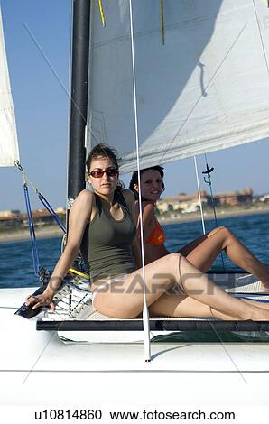 Stock Image - Woman, Women, Summer, Vacation, Holiday, Leisure, Leisure time. Fotosearch