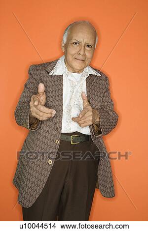 Picture - Caucasian adult mature male in retro suit.. Fotosearch