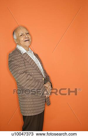 Stock Image - Caucasian adult mature male in retro suit.. Fotosearch