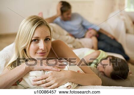 Stock Photo - Family at home. Fotosearch