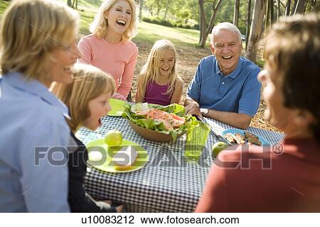 Grandparents and family in park with picnic View Large Photo Image Stock Image - Grandparents and family in park with picnic. Fotosearch