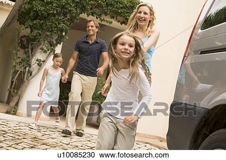 Family leaving house View Large Photo Image Stock Image - Family leaving house. Fotosearch