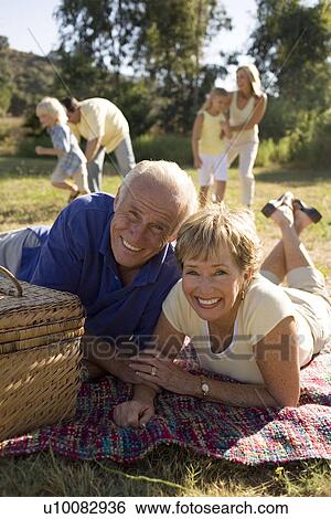 Stock Photograph - Three Generations in park. Fotosearch