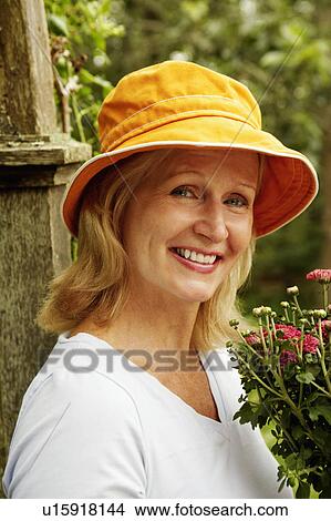 Picture - Portrait of a mature woman smiling. Fotosearch