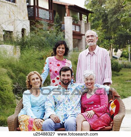 Stock Photo - Portrait of a group of people smiling. Fotosearch
