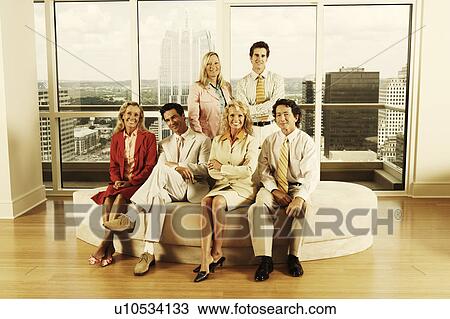 Portrait of business executives smiling View Large Photo Image Stock Image - Portrait of business executives smiling. Fotosearch