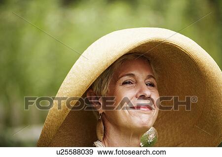 Stock Photo - Close-up of a senior woman looking away. Fotosearch