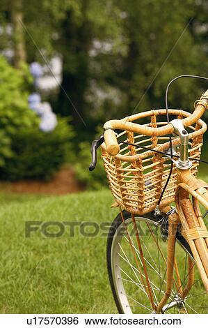 Close-up of a bicycle in a park View Large Photo Image Stock Photograph - Close-up of a bicycle in a park. Fotosearch