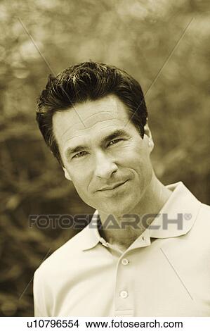 Picture - Close-up of a mature man smiling. Fotosearch