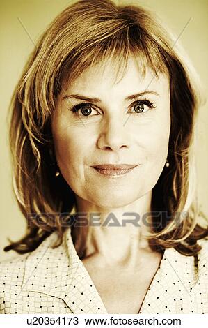 Stock Image - Portrait of a mature woman. Fotosearch