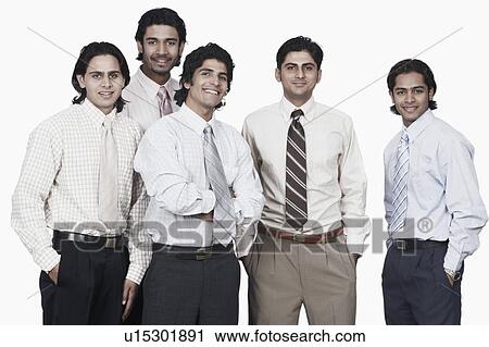 Portrait of five businessmen smiling View Large Photo Image Stock Image - Portrait of five businessmen smiling. Fotosearch