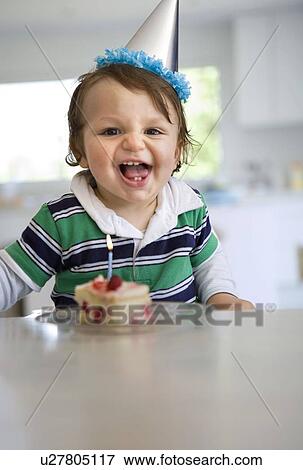 Stock Photo - Baby first birthday smile. Fotosearch