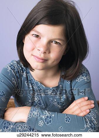 Stock Photography - Portrait of a girl, smiling. Fotosearch