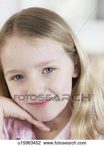 Portrait Of Young Blue Eyed Blonde Girl Stock Image U15963452