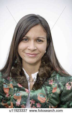 Stock Photo - Woman in jacket. Fotosearch