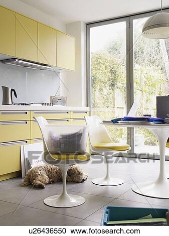 Stock Image - Interior of kitchen with lots of files. Fotosearch