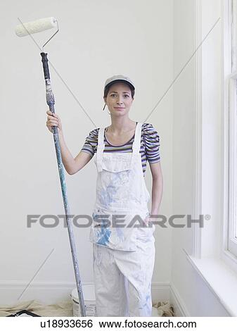 Portrait of female decorator View Large Photo Image Stock Photograph - Portrait of female decorator. Fotosearch