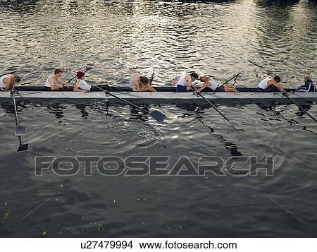 Picture - Crew after training race piece.. Fotosearch