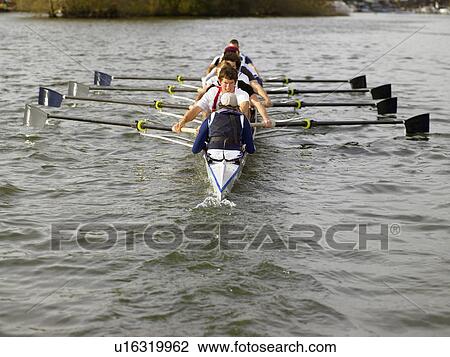 Stock Image - Full eight rowing.. Fotosearch