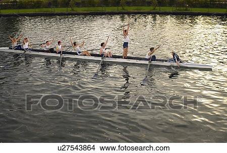 Picture - Jubilant eight after race piece.. Fotosearch