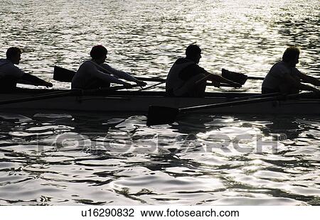 Silhouette of crew preparing to race. View Large Photo Image Stock Image - Silhouette of crew preparing to race.. Fotosearch