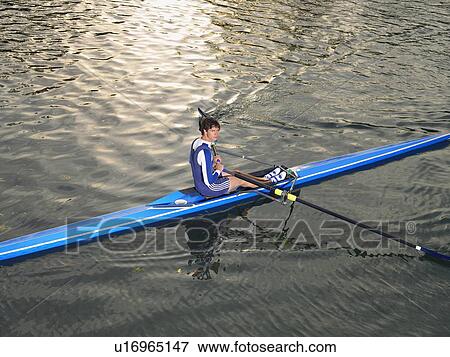 Stock Photo - Skuller in training.. Fotosearch