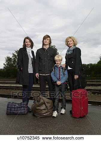 Family on train station View Large Photo Image Stock Photography - Family on train station. Fotosearch