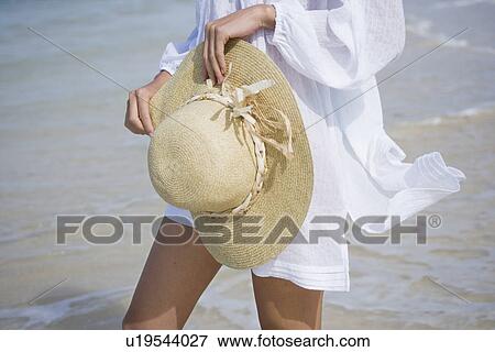 Midsection of a woman at beach View Large Photo Image Stock Photo - Midsection of a woman at beach. Fotosearch