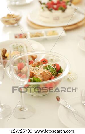 Salad and glasses View Large Photo Image Stock Photography - Salad and glasses. Fotosearch