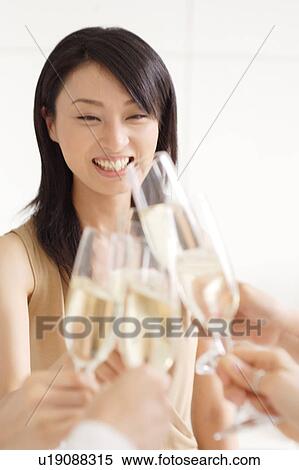 Toast with glasses of champagne View Large Photo Image Stock Photography - Toast with glasses of champagne. Fotosearch