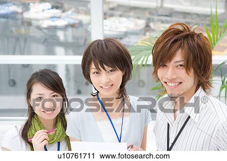 Portrait of three young people View Large Photo Image Stock Image - Portrait of three young people. Fotosearch