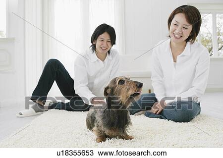 Young couple and Dachshund View Large Photo Image Stock Image - Young couple and Dachshund. Fotosearch