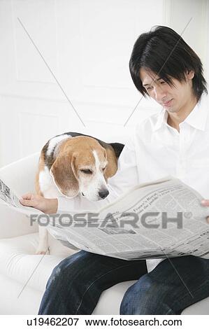 Young man and Beagle View Large Photo Image Stock Photo - Young man and Beagle. Fotosearch