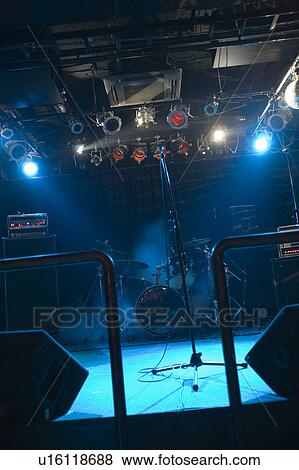Stock Photo - Band equipment on stage. Fotosearch