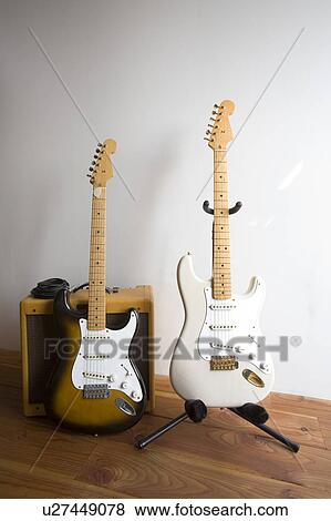 Electric guitars and amplifier View Large Photo Image Stock Photo - Electric guitars and amplifier. Fotosearch