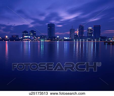 Stock Image - Evening view in Tokyo, Japan. Fotosearch