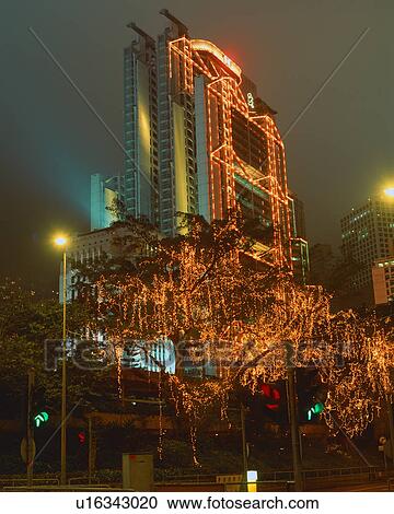 Illuminated Building in Hong Kong View Large Photo Image Stock Image - Illuminated Building in Hong Kong. Fotosearch