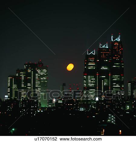 Stock Image - Night View in Tokyo. Fotosearch